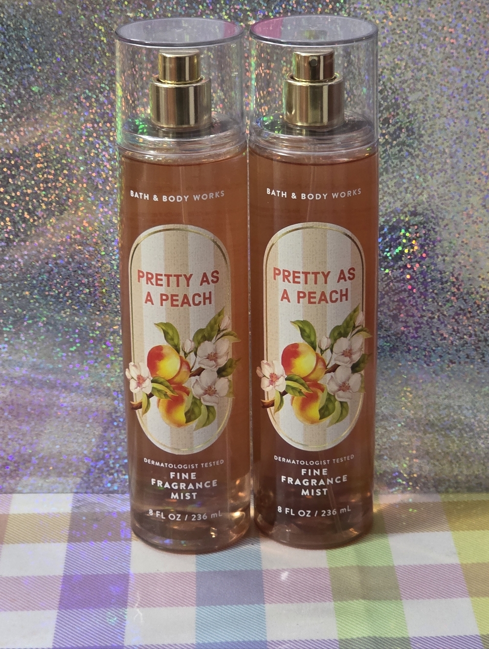 Bath & Body Works Pretty As A Peach Fine Fragrance Mist Set of 2 NEW Rare